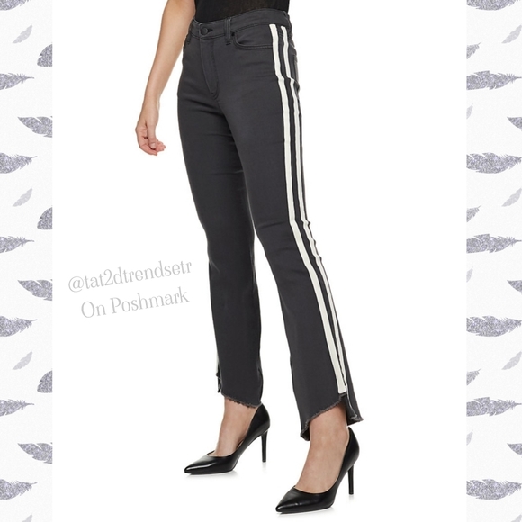 Nine West Side Stripe Kick Flare Stretch Jean - Picture 1 of 7